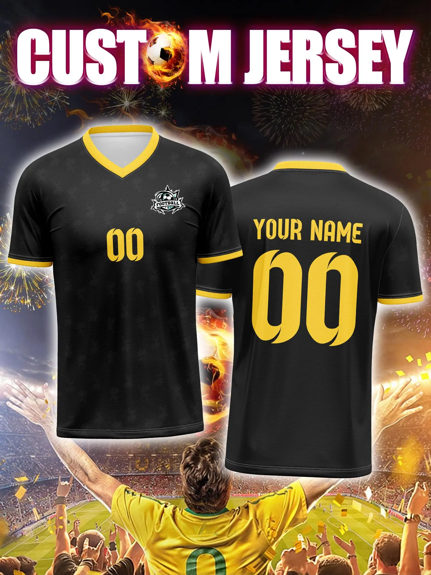 

Футбольная форма на заказ с индивидуальным изображением, номером и именем, креативный графический принт для футбольной экипировки