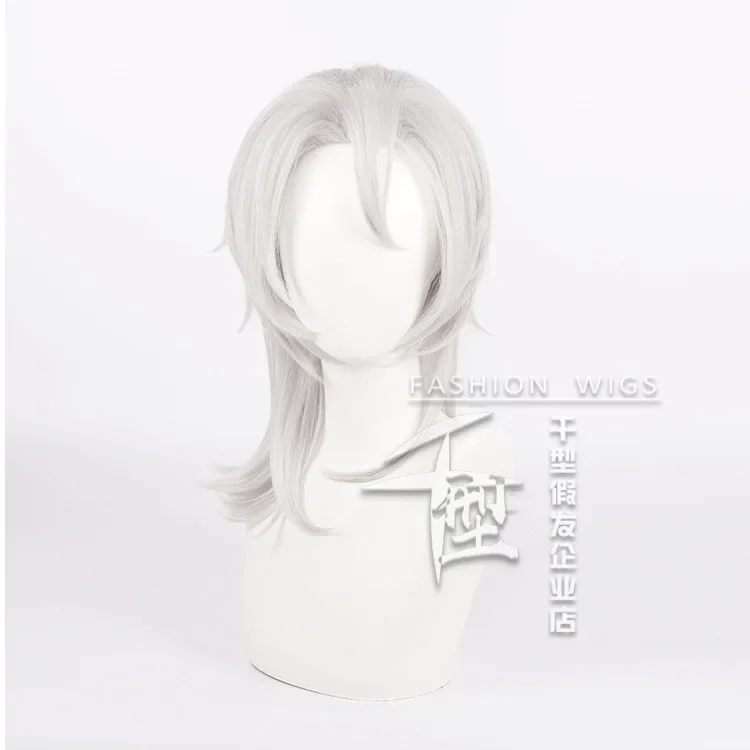 Japanese Anime Uzui Tengen Cosplay Wig Man Woman Silver Synthetic Hair Comic-Con Party Dress Up Wig Carnival Costume Accessories