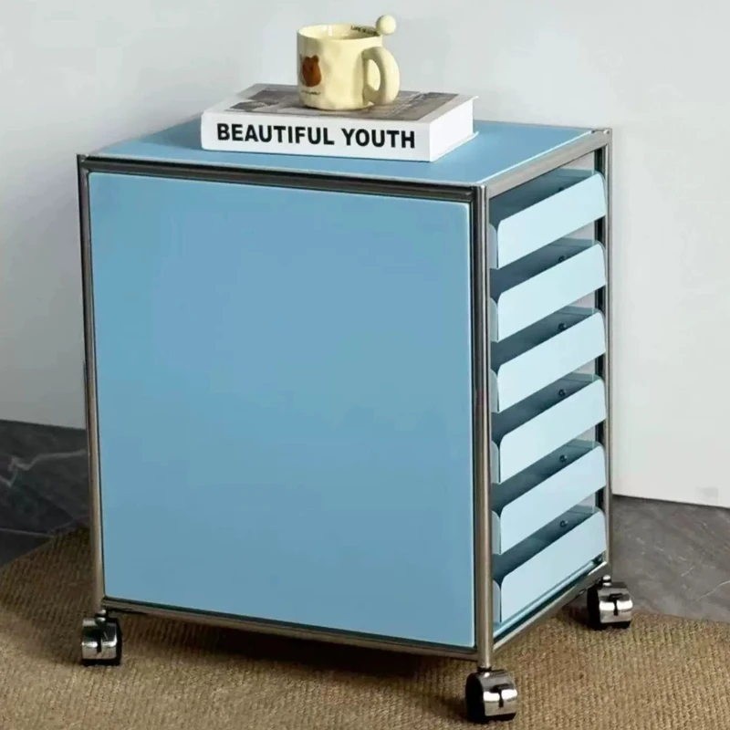 Movable Storage Cabinet Metal Multifunction Organizer Locker Office Filing Storage Drawer Living Room Organization Drawers