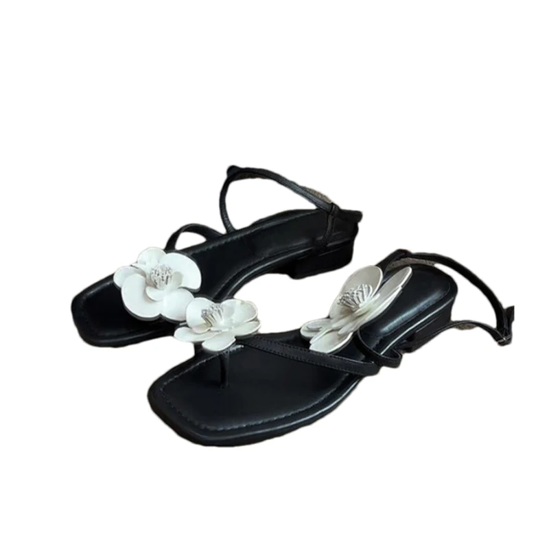 Wonen  Flower Clip Toe High Sandals Luxury New Shoes 2026 Summer Designer Slippers Beach Dress Flip Flops Fashion Woman slides view 6