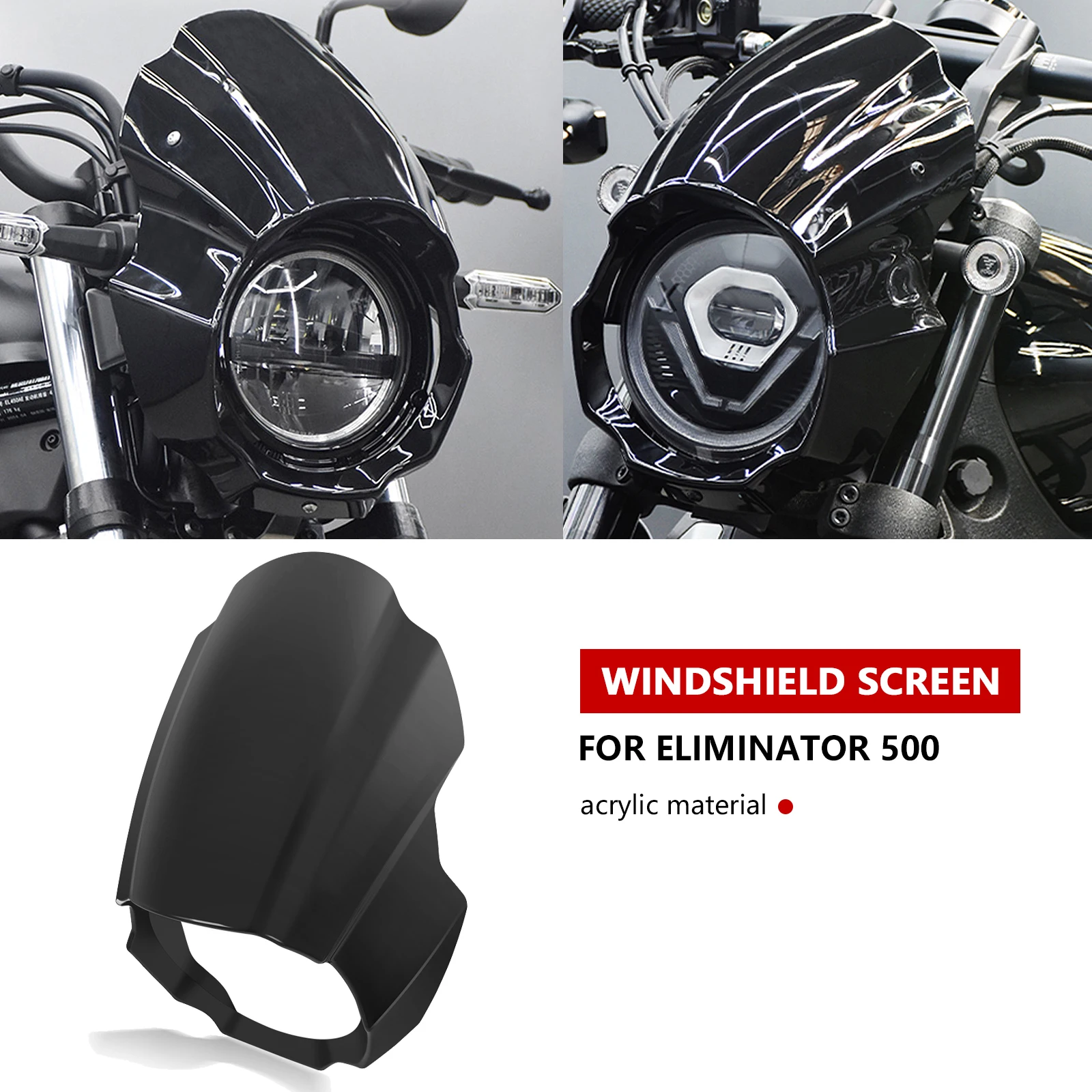 

Аксессуары для мотоциклов, обтекатель фар, передняя крышка лобового стекла, Eliminator ветрового стекла 400 450 500 2024 2025