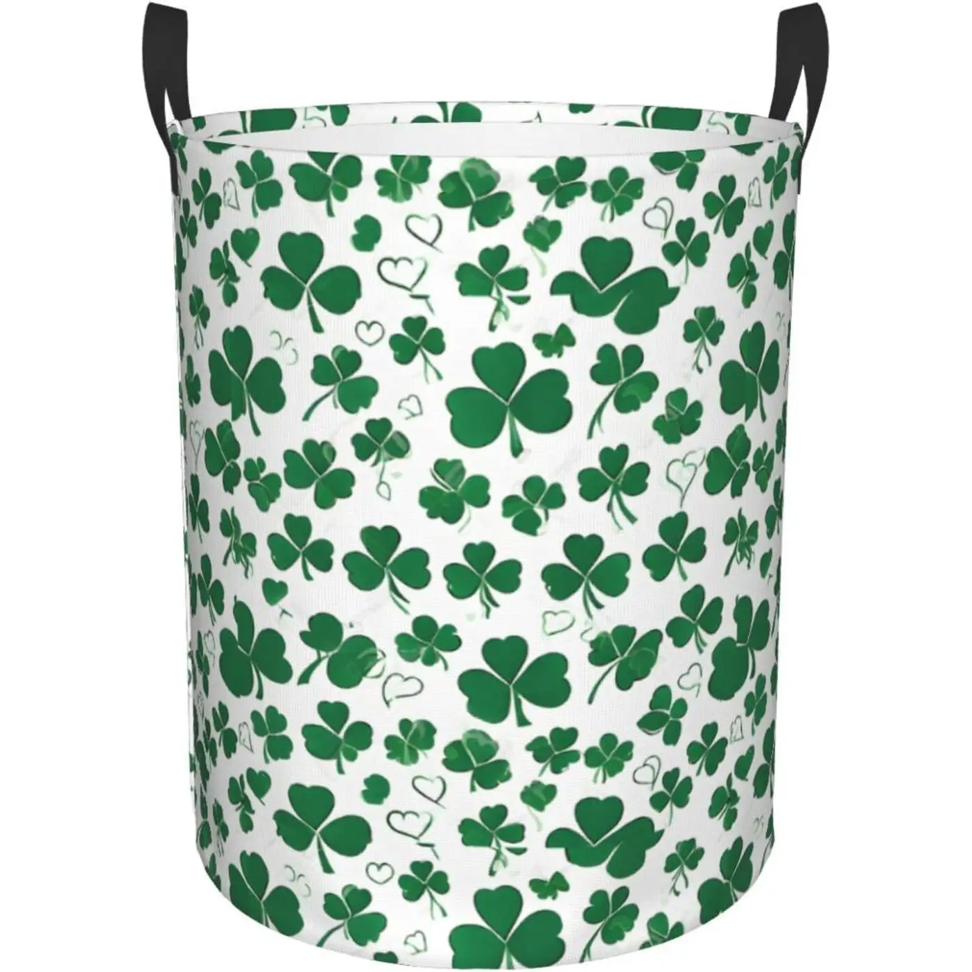 

happy st patrick's day Collapsible Circular Laundry Hamper Waterproof Clothes Basket with Handles Foldable Storage for Bedroom