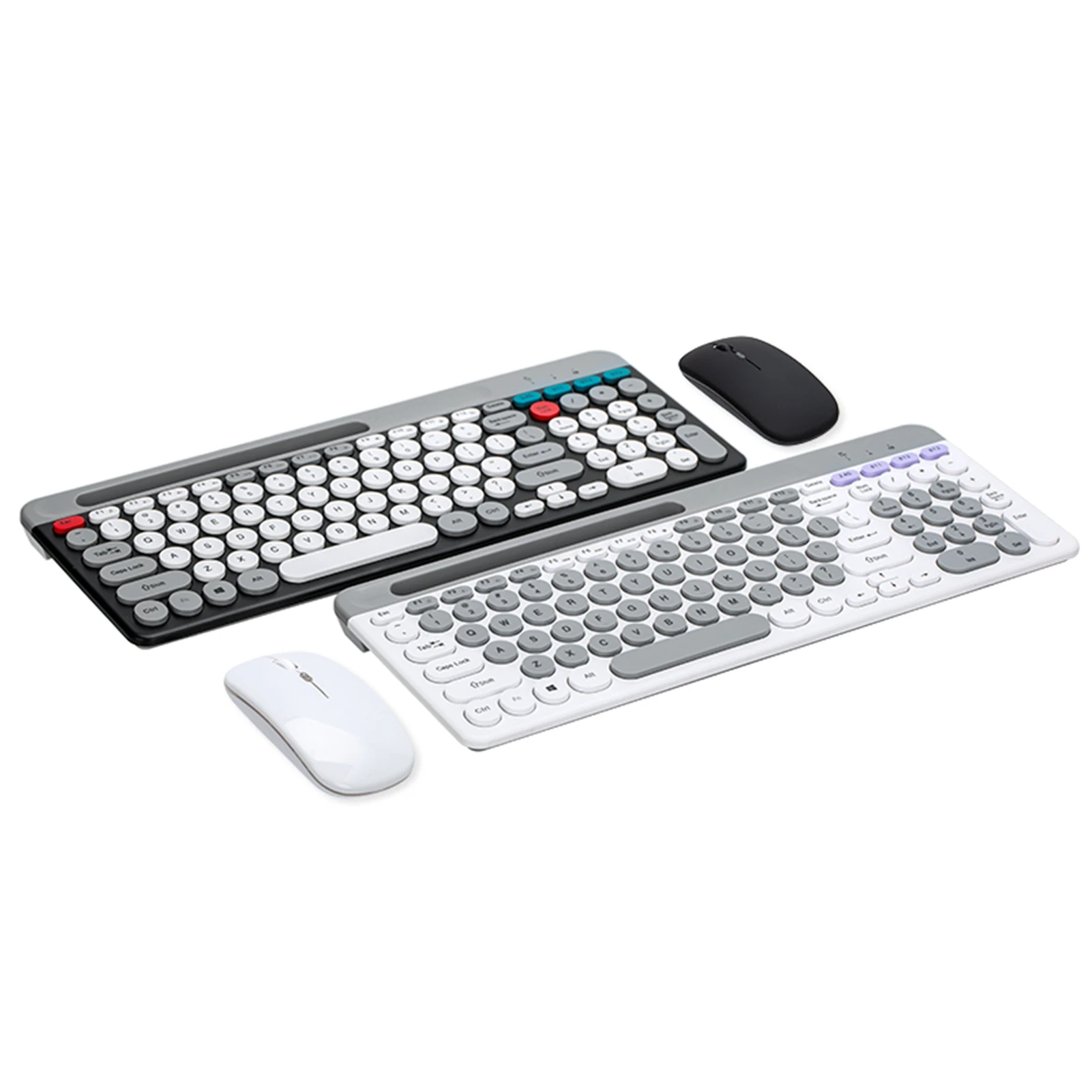 Dual-mode Wireless Keyboard & Mice Combo 2.4G Bluetooth 5.0 Membrane Keyboard BT 3-Channels Rechargeable Keyboard Mouse for PC