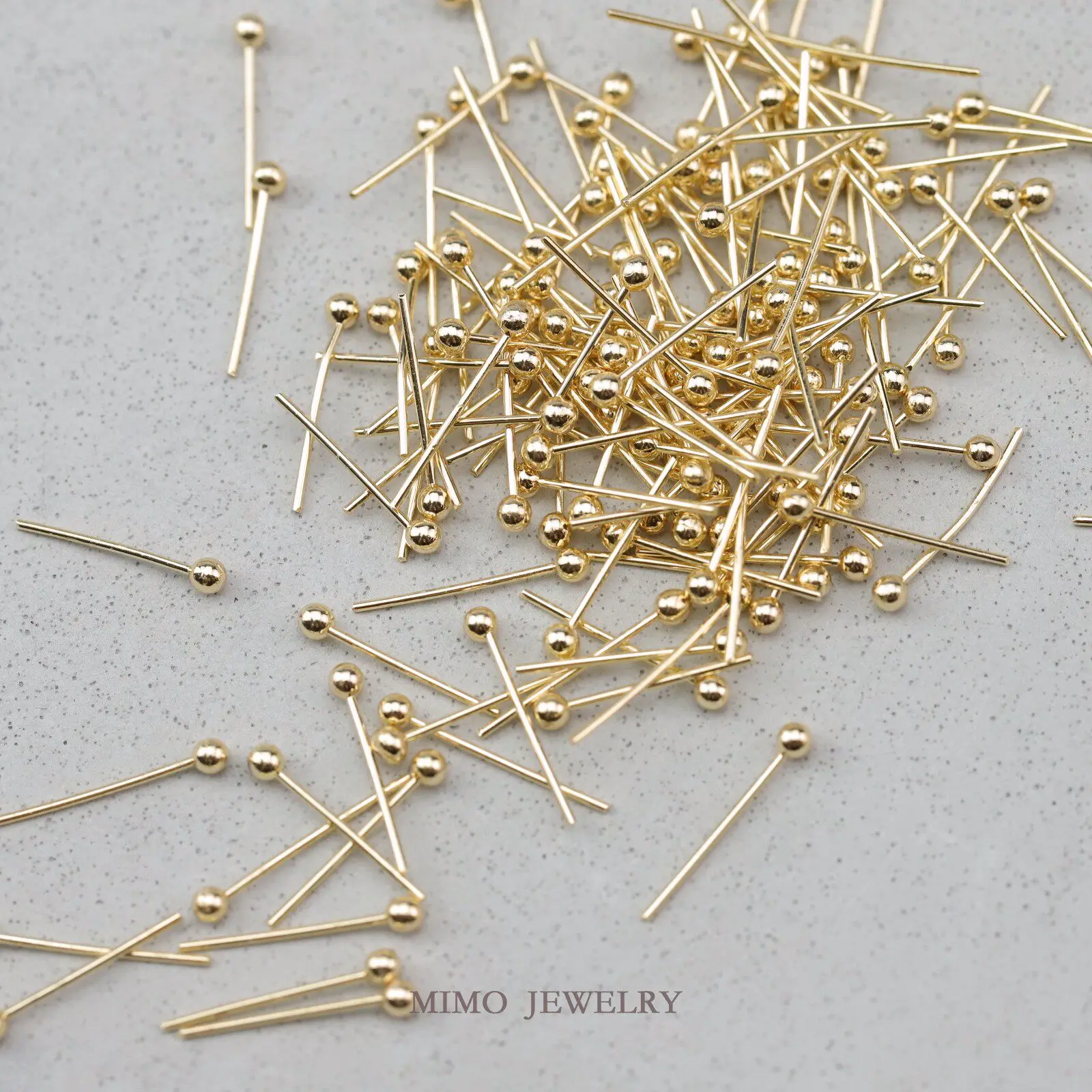 Copper Plated Real Gold Short Ball Needle 0.5 * 16mm Small Bead Needle DIY Handmade Jewelry Accessories