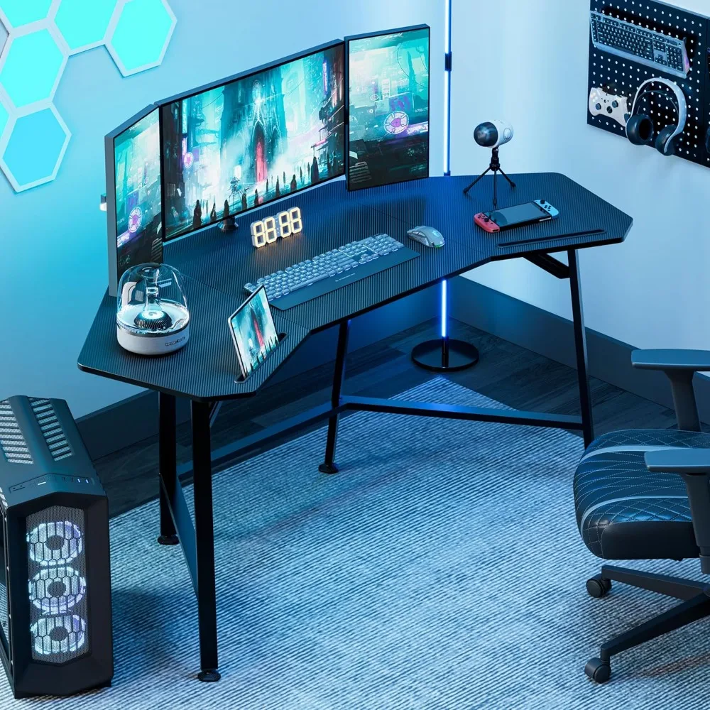 Gaming Desk Wing-Shaped Desks,Computer Desk Table for Work Home Office,Ergonomic Studio Desk