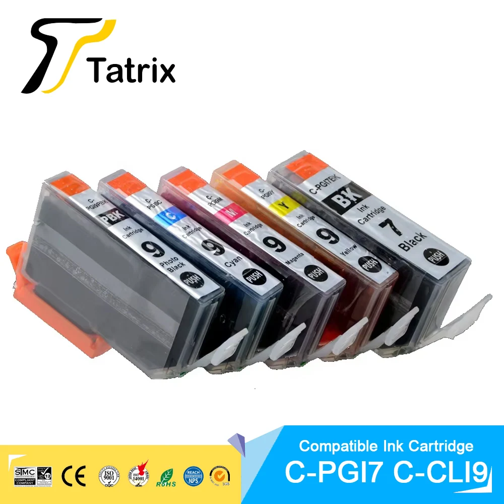Tatrix PGI-7 PGI-9 PGI 7 9 PGI7 PGI9 Premium Color Compatible Ink Cartridge for Canon IX7000 MX7600 Pro9500 Printer
