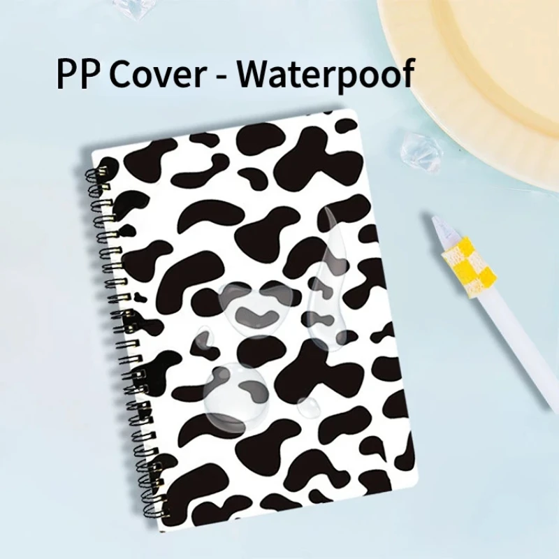 A5 Coil Spiral Notebooks Leopard Cow Pattern Black&white Notebook 80Sheets Line Paper For Students Office Supplies Ins Style