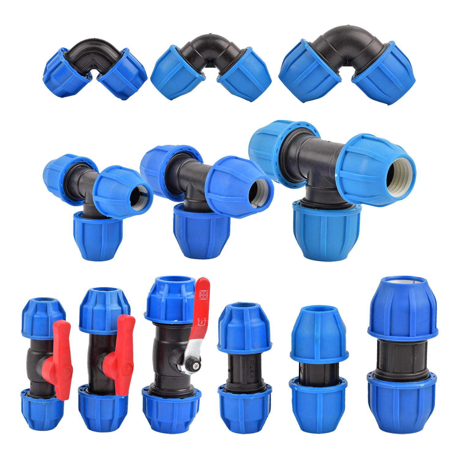 20/25/32 mm PVC PE Tube Tap Water Splitter Plastic Quick Valve Connector Garden Agriculture Irrigation Watering Pipe Fittings