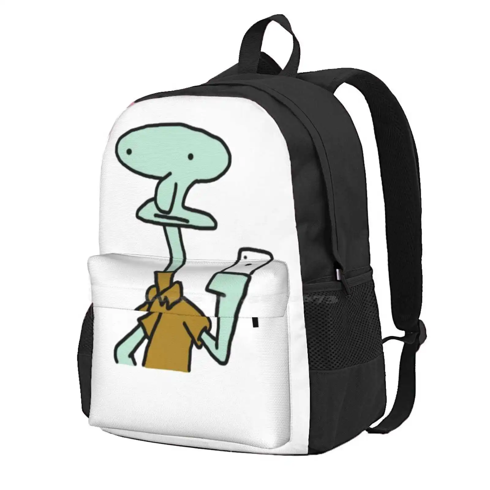 Poorly-Drawn Widward Hot Sale Schoolbag Backpack Fashion Bags Squidward Meme Funny