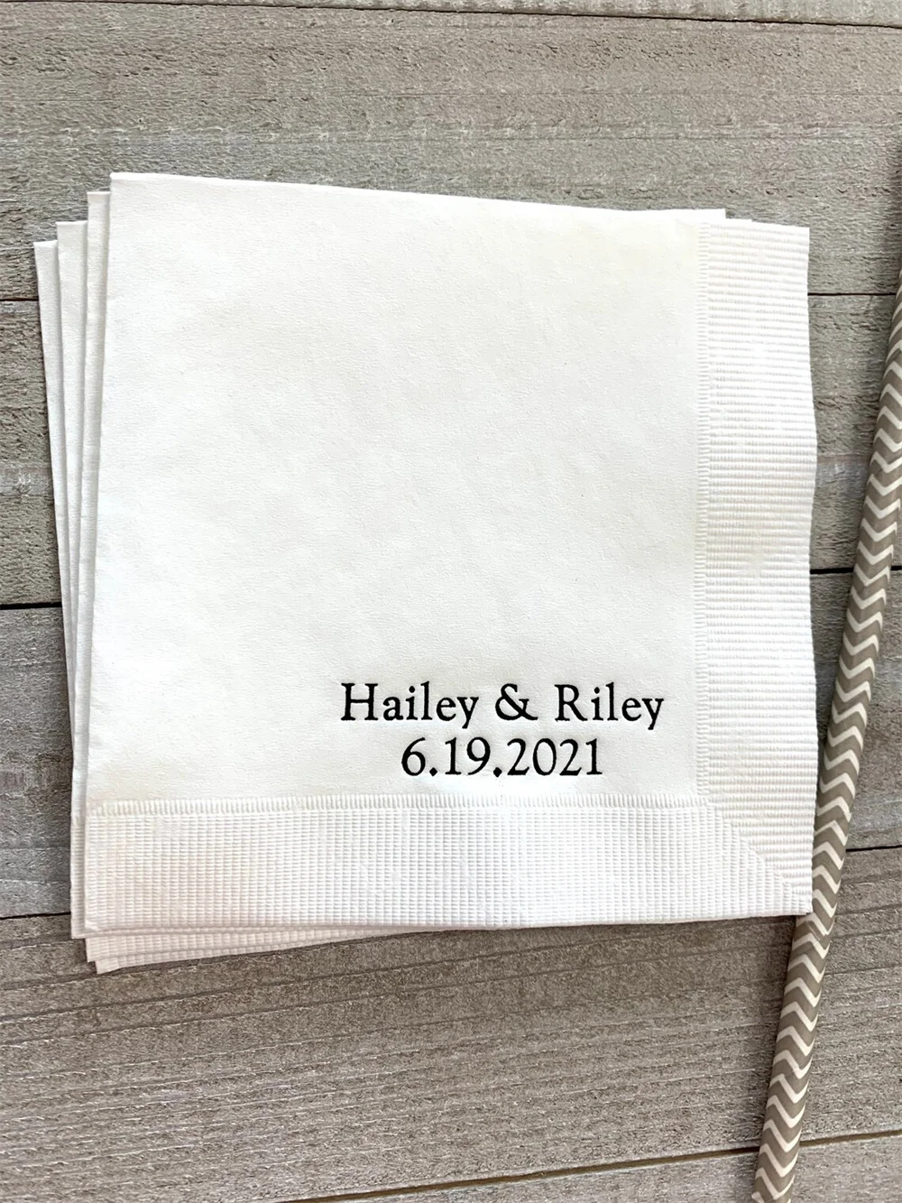 

50PCS 50 Personalized Napkins Personalized Napkins Wedding Personalized Cocktail Beverage Paper Anniversary Party Monogram Custo