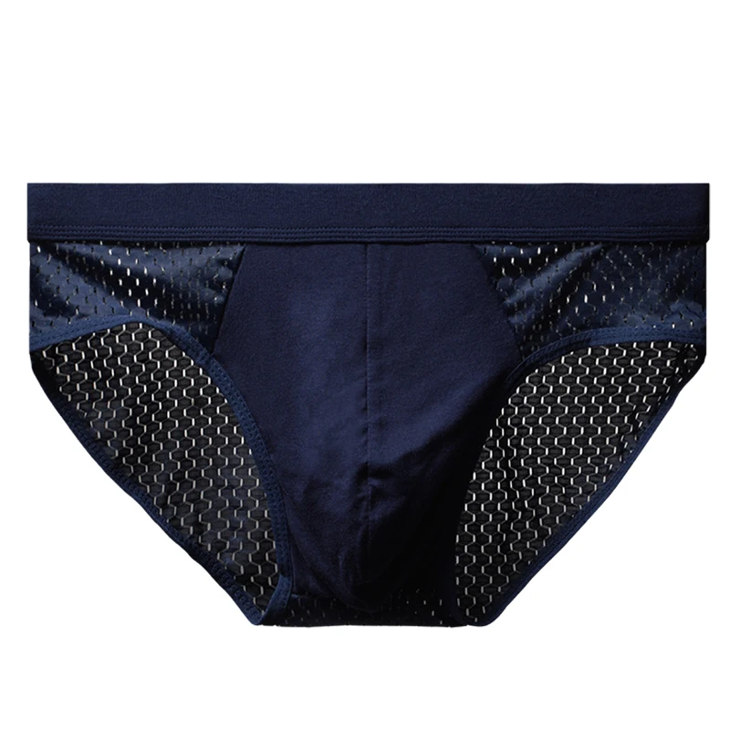 Men Underwear Male Thin Breathable Triangle Panties for Men's Ice Silk Briefs Mesh Sexy Square Corner Pants for men's Shorts