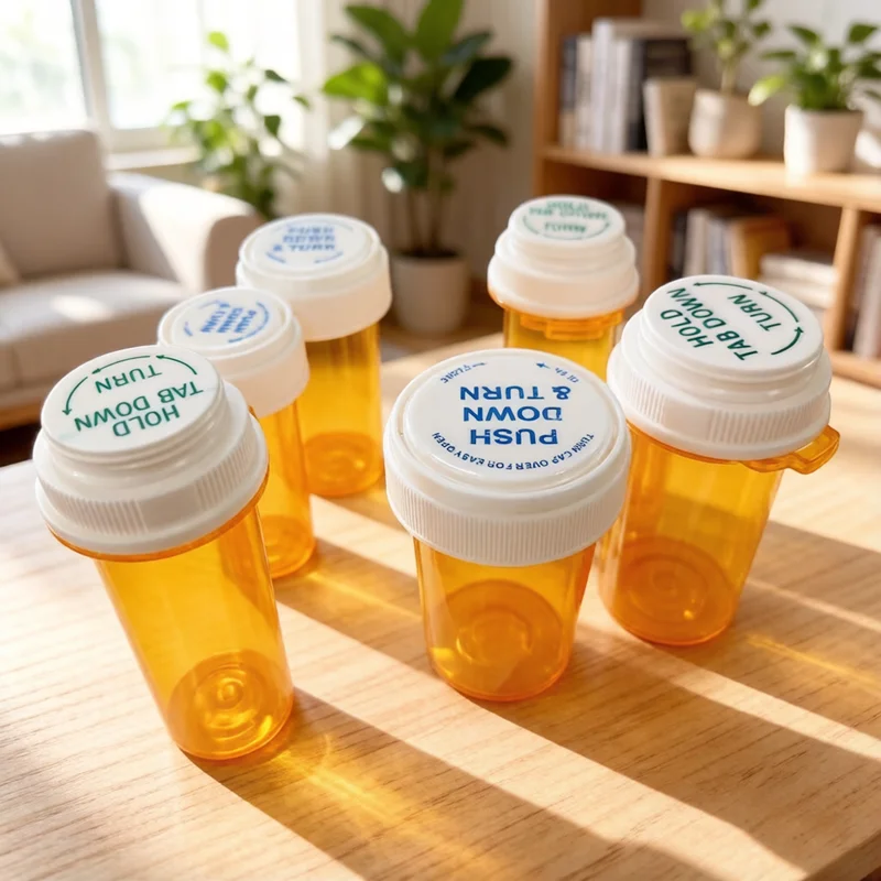 5/10/20Pc Double-Sided Cap Empty Plastic Bottles Child-Resistant Pharmaceutical Container Easy To Open for Pill Medicine Storage