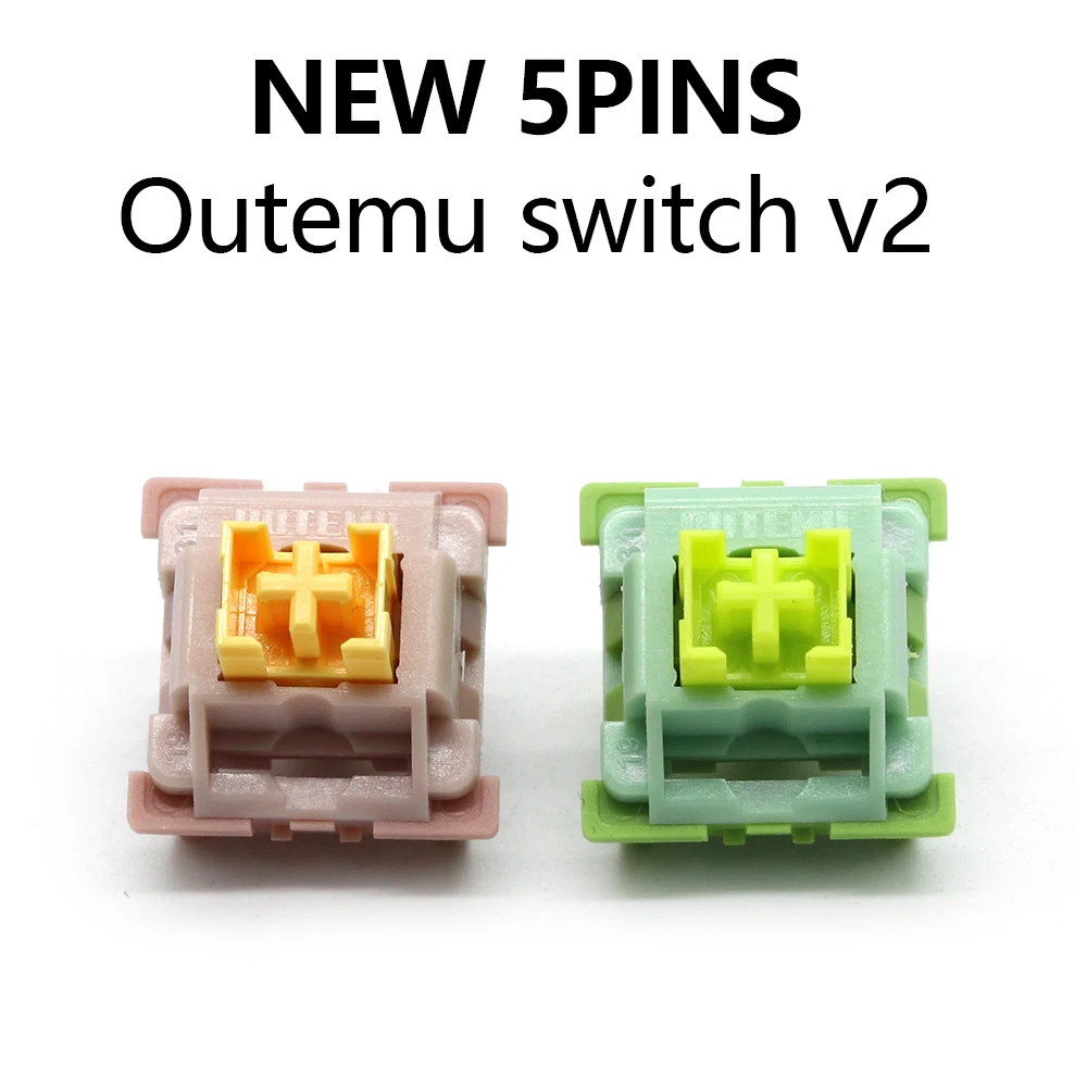 Outemu Silent Peach V2 Mechanical Keyboard Switches Pre Lubed 5Pin MX Linear Tactile Hot Swappable for Custom Gaming Office DIY