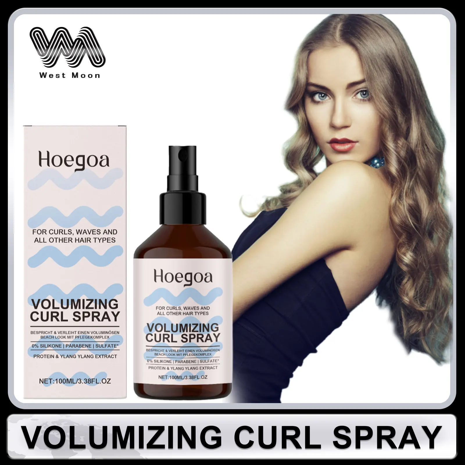 Curly Hair Styling Spray Non-greasy Frizz Control Repair Damaged Hair Anti Messy Smooth Shine Long Lasting Hair Holding Spray