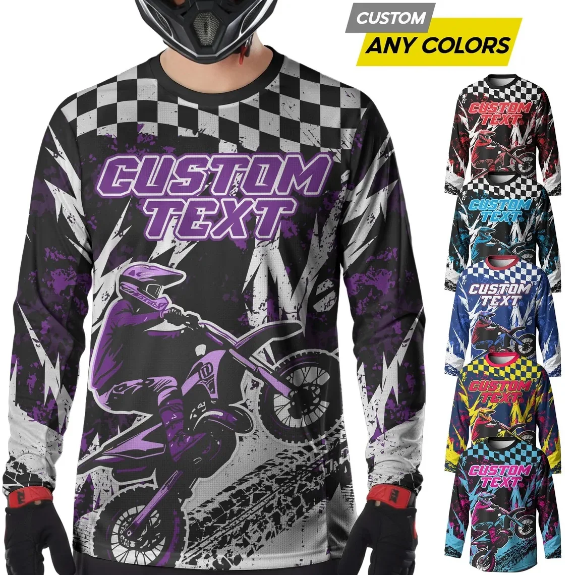 Custom Name Number Motocross Rider Gift, Personalized Motocross Jersey for Adult, Racing Team Shirt, Dirt Bike Long Sleeve Shirt
