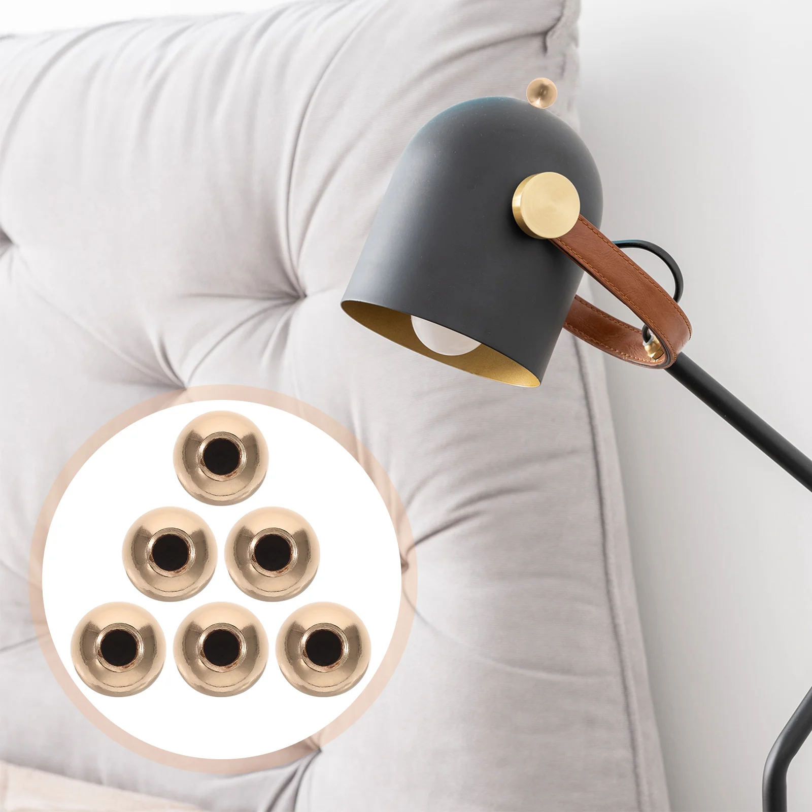 

6Pcs Solid Lamp Finials Caps Sturdy Light Screw Cap Decorative Topper for Lampshade Fixture Harp Compatible with Table Floor