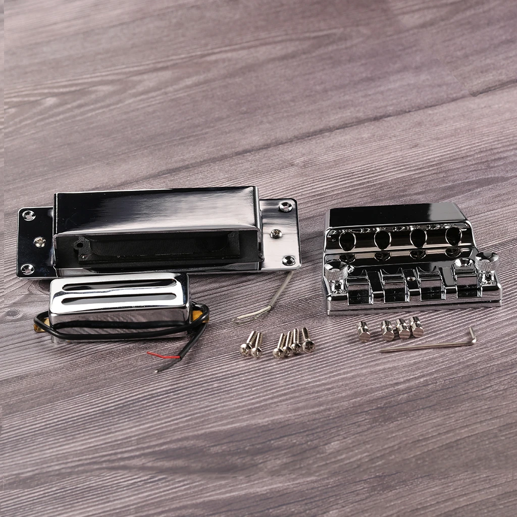 

4-струнный электрический бас-бридж и набор звукоснимателей — шейный мост, звукосниматель, комплект оборудования для замены и обновления бас-гитары