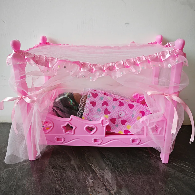 Bed For 12 Inch Dolls Kids Toys Miniature Dollhouse Furniture Fast Shipping Things  Girl' Birthday Present Play Toy Kid DIY Game view 5