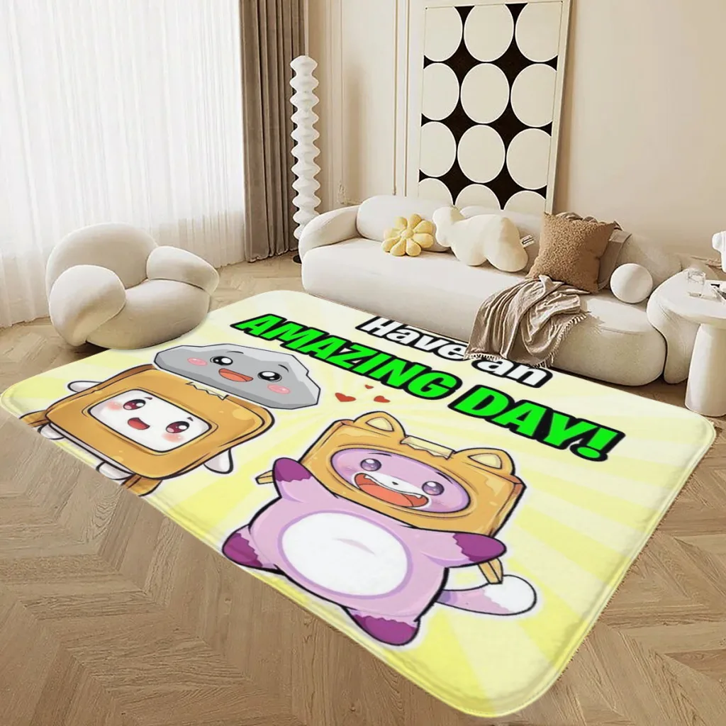 

Lankybox Foxy Boxy Kawaii Large Room Rugs Carpet Flannel Home Decorations