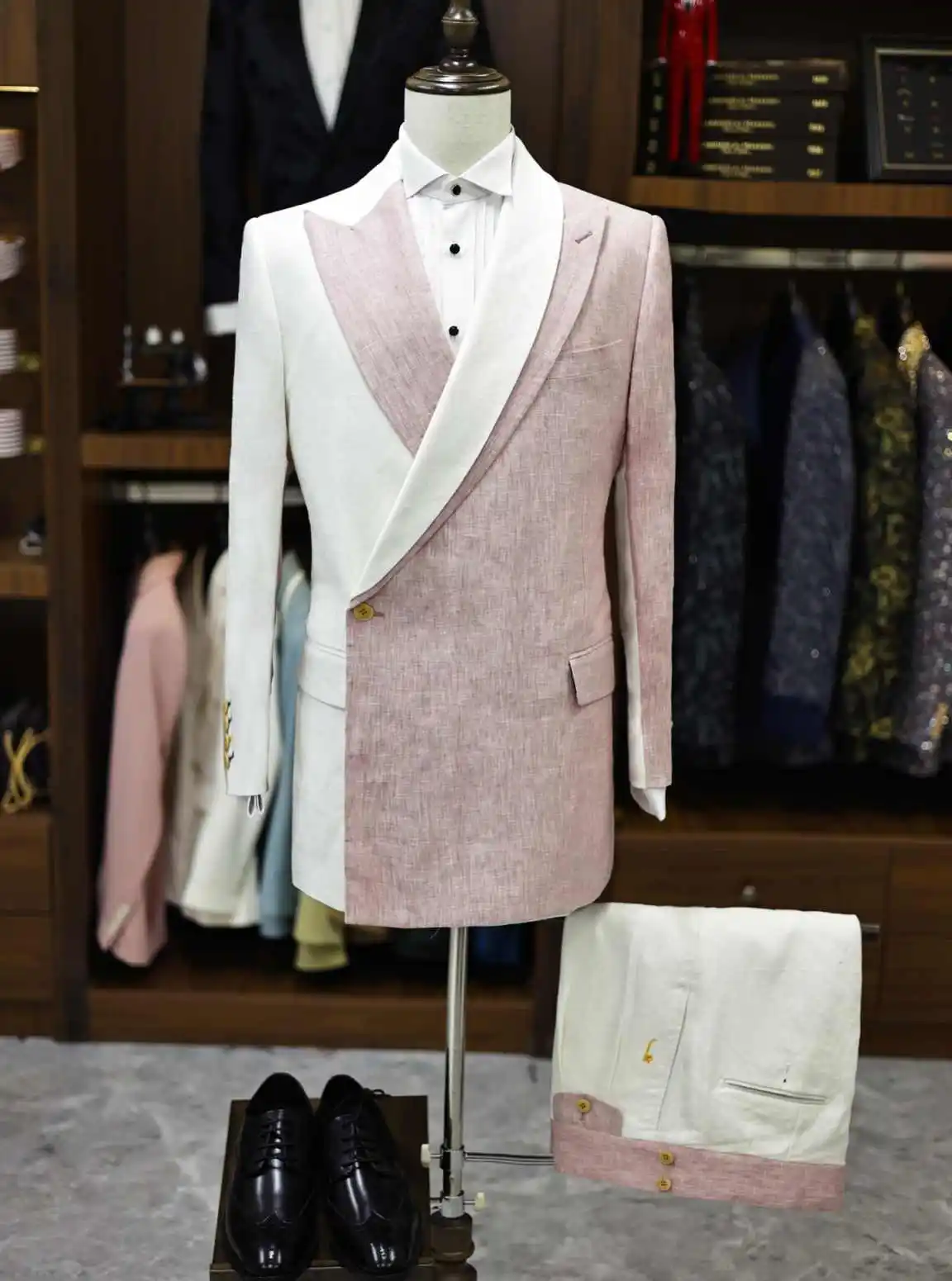 الزفاف الرجال البدلة الدعاوى الحفلات سليم صالح شهم مصممة خصيصا العريس سهرة 2-قطعة معطف السراويل المناسبات الرسمية ارتداء حجم مخصص