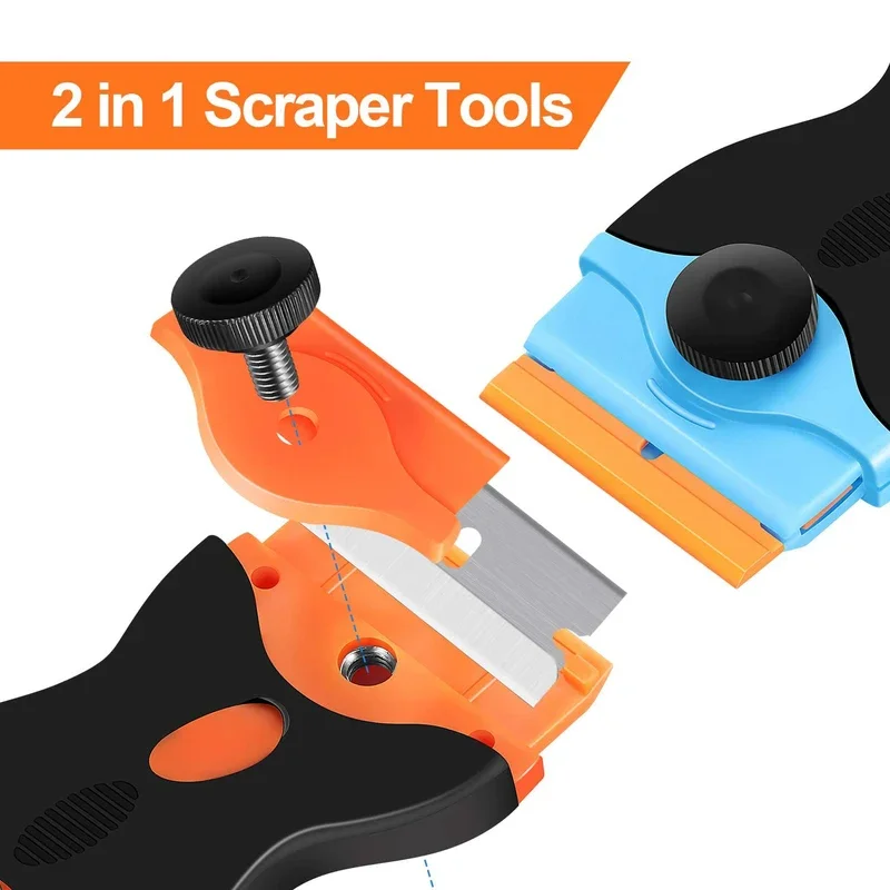 Plastic/Metal Razor Blade Scrapers for Car Window Vinyl Film Sticker Cleaning Glass Ceramic Dust Dirty Remover Tool Squeegee image 3