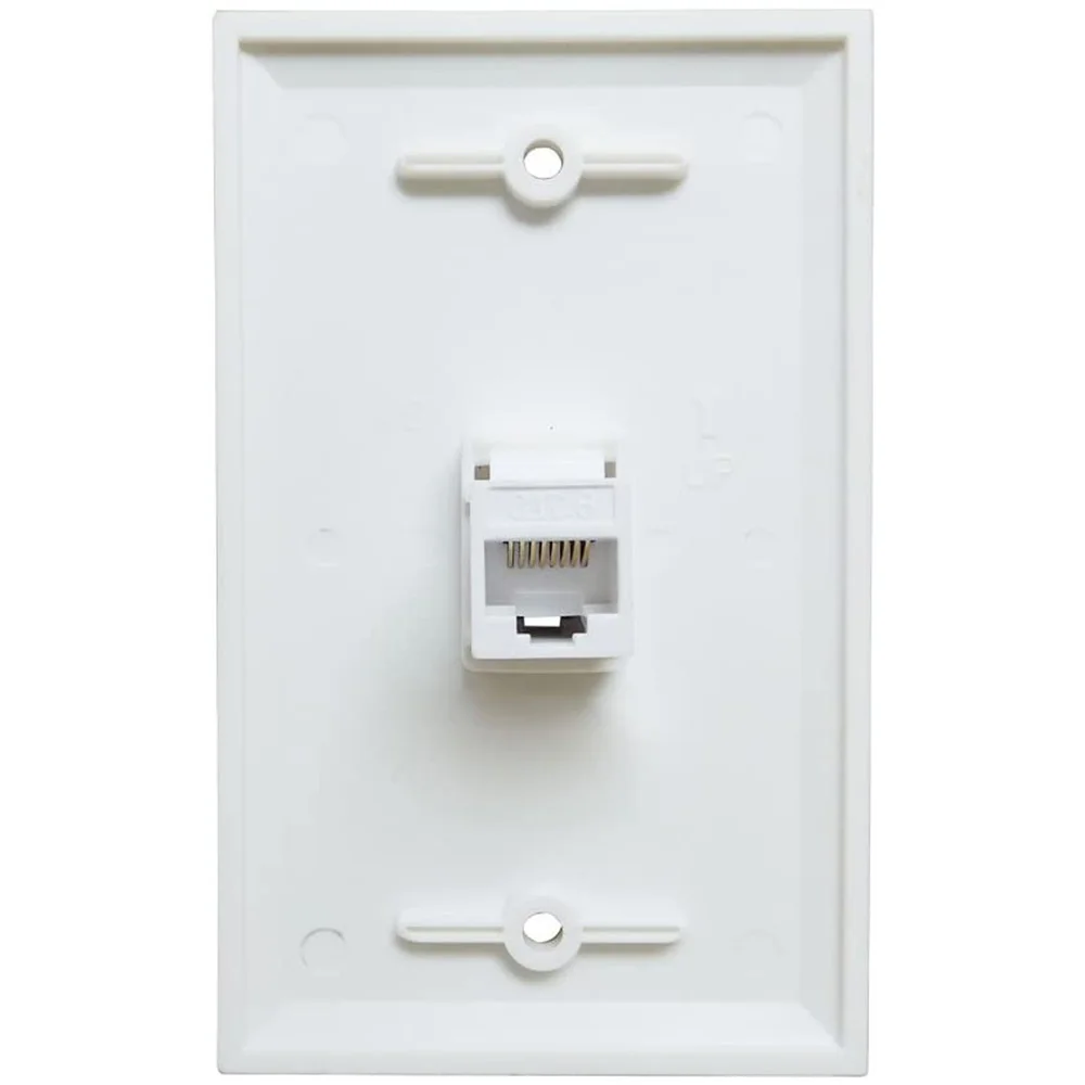1-Port Ethernet Wall Plate, Keystone Jack Wall Plate With RJ45 Keystone Female To Female Inline Coupler Insert-N35R
