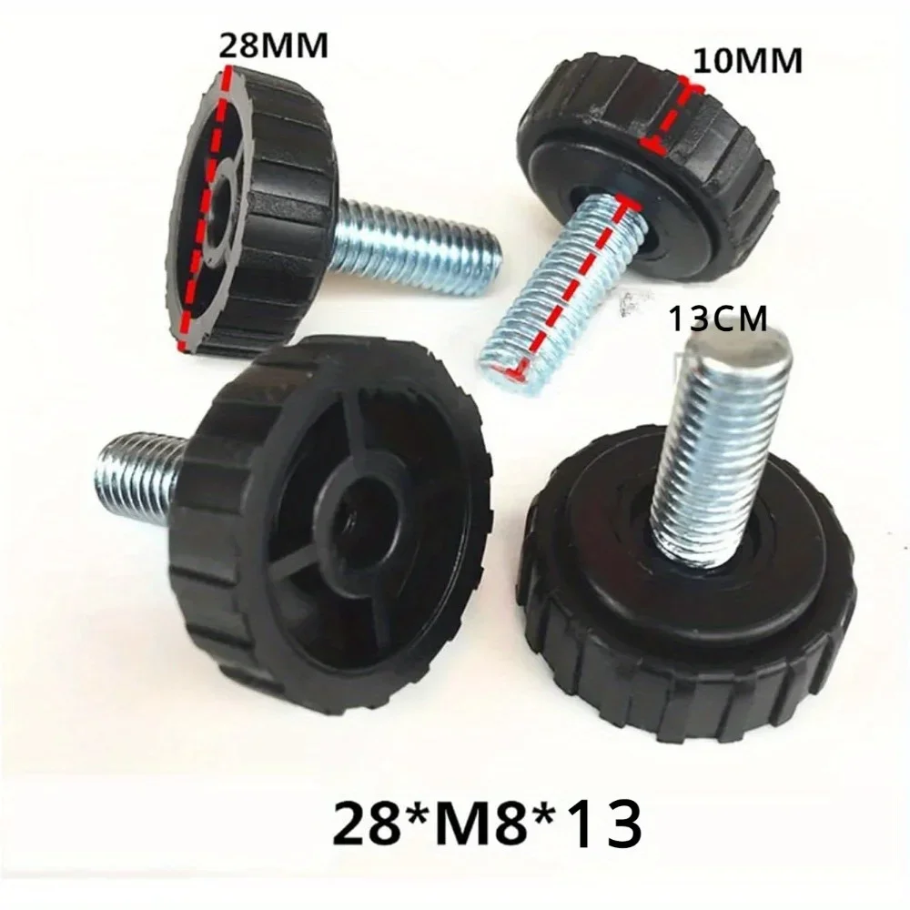

10pcs Dustproof Pipe Fitting 10Pcs Black Adjustable Feet Pad Screw Dia 28mm Chairs Furniture Leg Table Leveling Feet Pad Screw