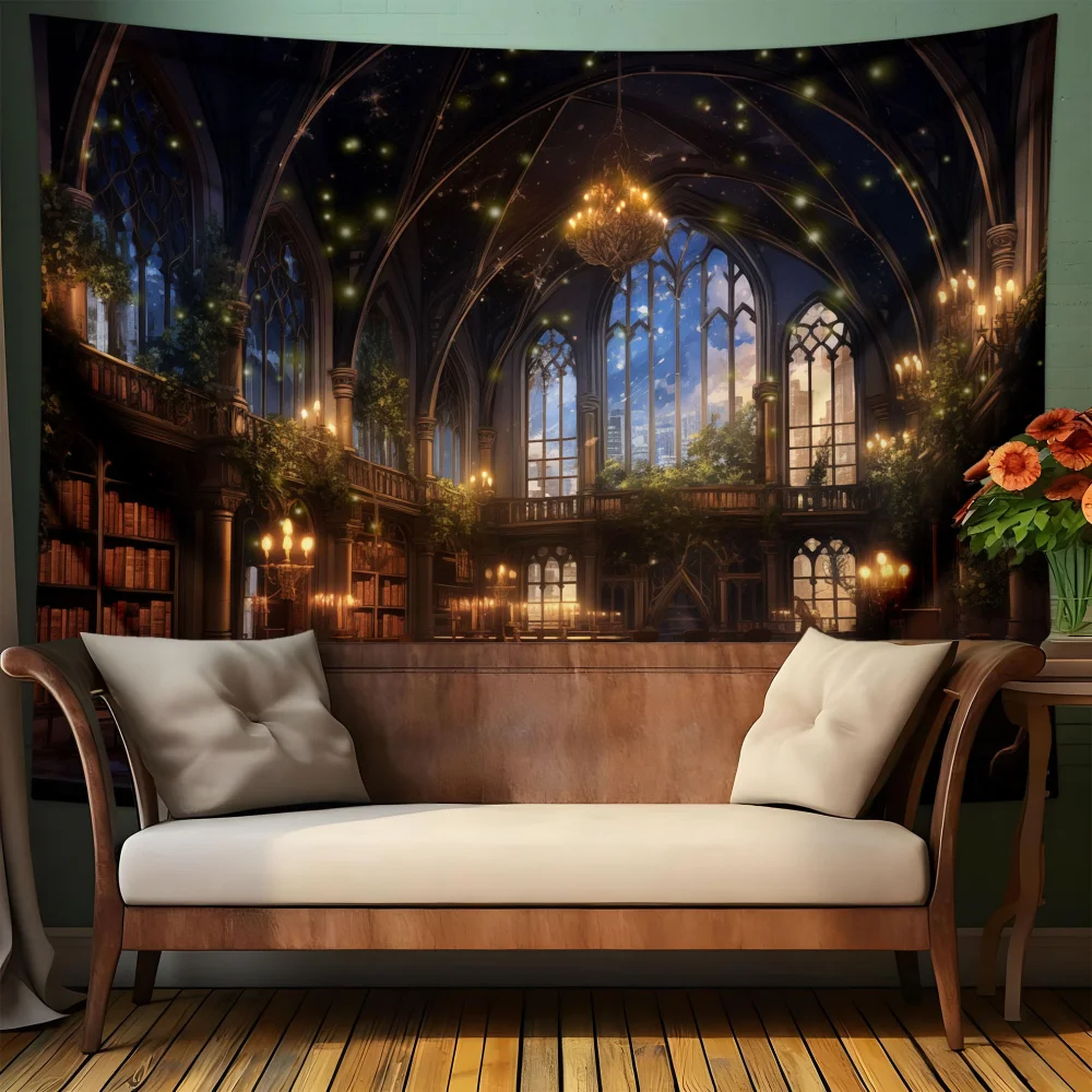 VIKAMA Fantasy Library Tapestr - Home Office Library recensione e prezzo