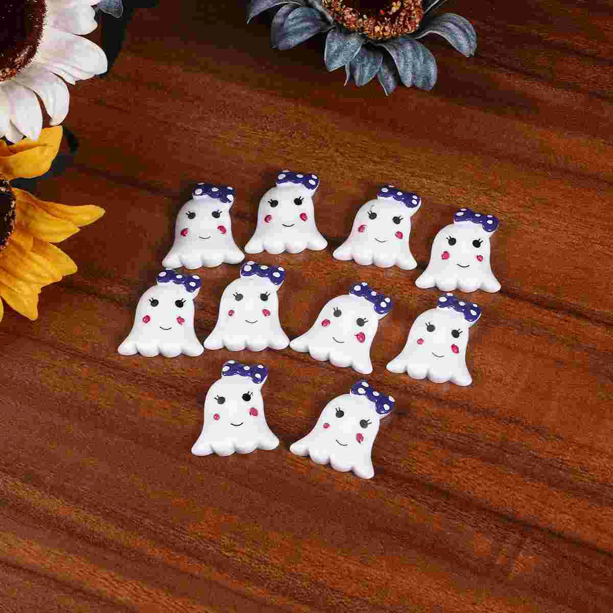 

10 Pcs Halloween Decorations Craft Making Accessory Decorate Accessories Resin Ghost