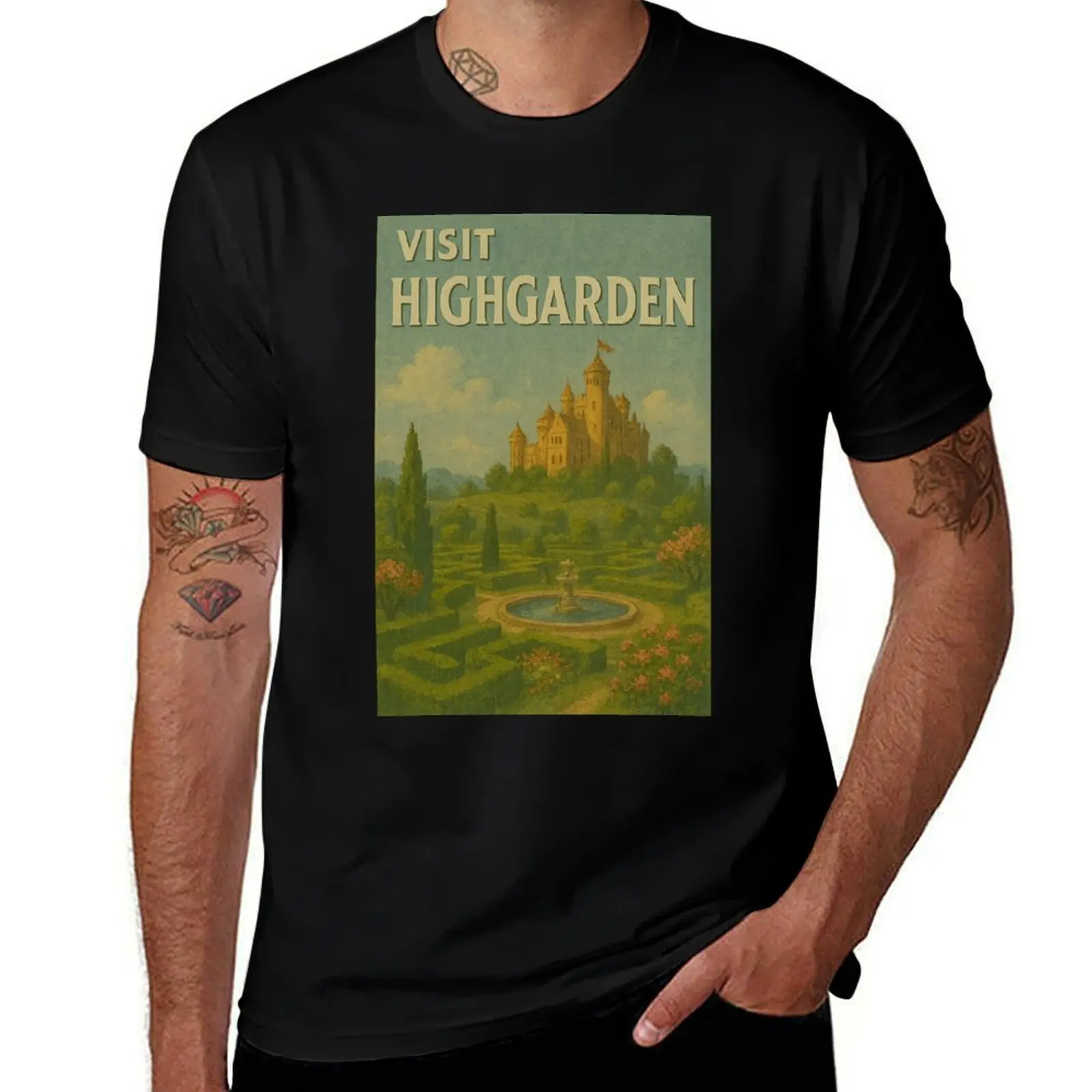 

Visit Highgarden postcard T-Shirt Clothing Anime t-shirt sublime oversized t shirt men