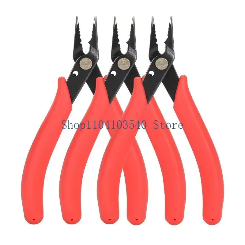 02DC Red Carbon Steel Nose Pliers For Jump Rings & Split Rings Double Rings DIY Accessories Crimping Jewelry Making Tool