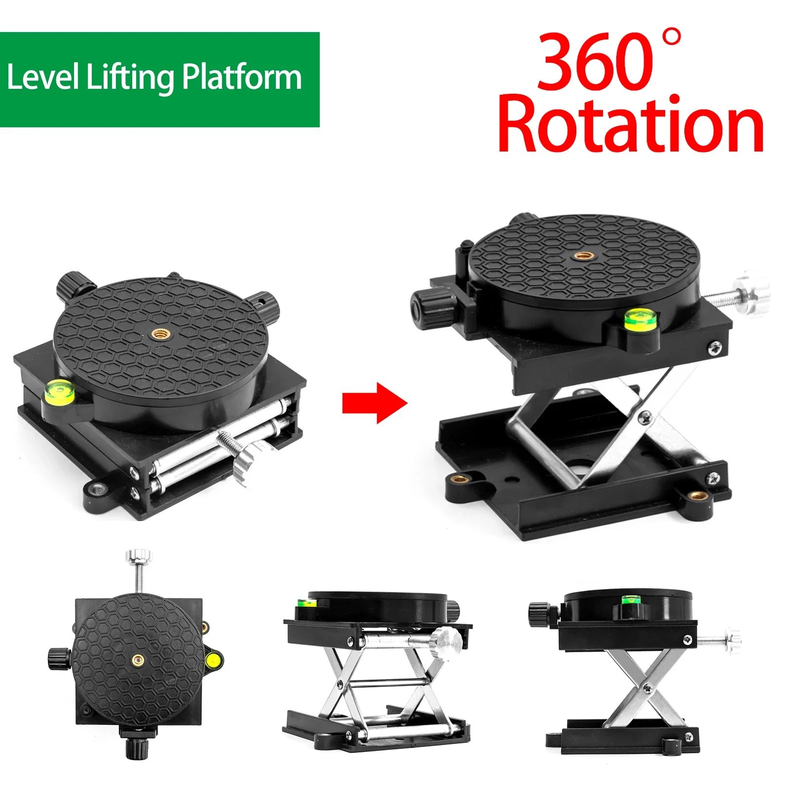 Adjustable Lift Stand For Laser Level 360-Degree Rotation Router Lift Table Adjustable Height Laser Level Lifting Platform