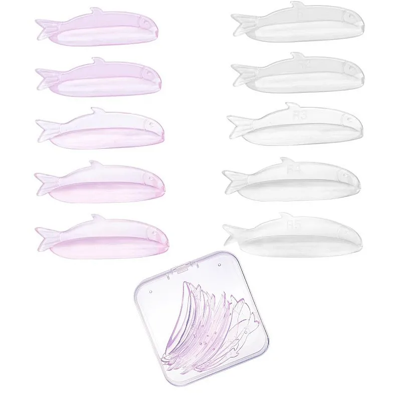 Macio Confortável 3D Eyelash Perming Curler Pad, Ferramentas 3D Eyelash, Acessórios de Maquiagem, Fish-Shaped Cílios Silicone Junta, 5 Pares