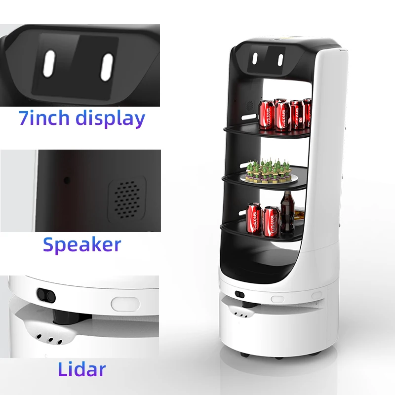 New Released AI Food Delivery Robot Autonomous Dish Delivery Robot with Artificial Intelligence