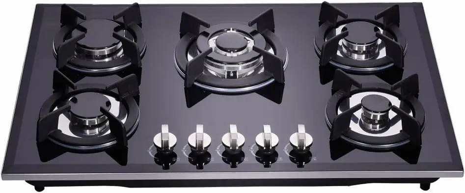 Fuel Sealed 5 Burners Drop-In Tempered Glass Gas Hob DK157-A01S Gas