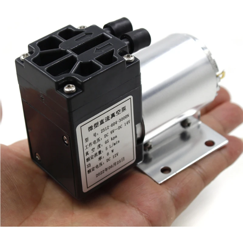 

Z512-604-3000N 12В пластиковый миниатюрный вакуумный насос постоянного тока с отрицательным давлением, с кронштейном, 5 л/мин, 65-120 кПа