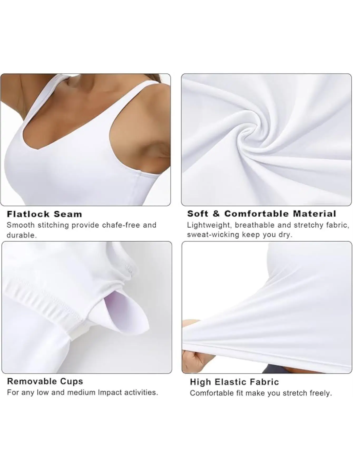 Women’s Longline Sports Bra Wirefree Padded Medium Support Yoga Bras Gym Running Workout Tank Tops