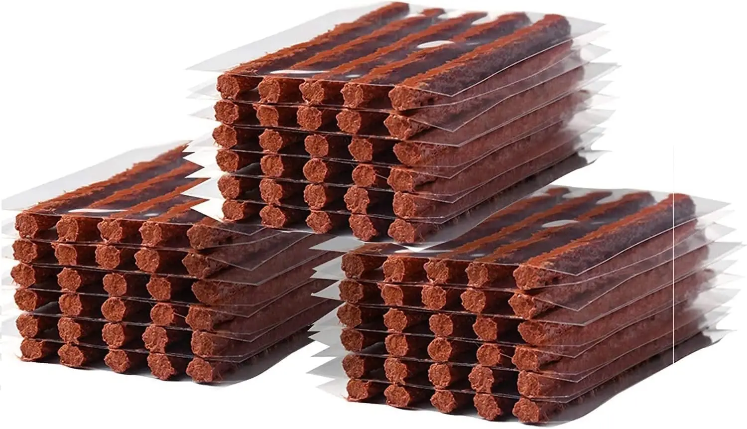

90 Pack Tire Repair Strings - 100x6mm Brown Rubber Plugs for Tubeless Tires, ATV, Car, Bike, SUV, Truck, Mower