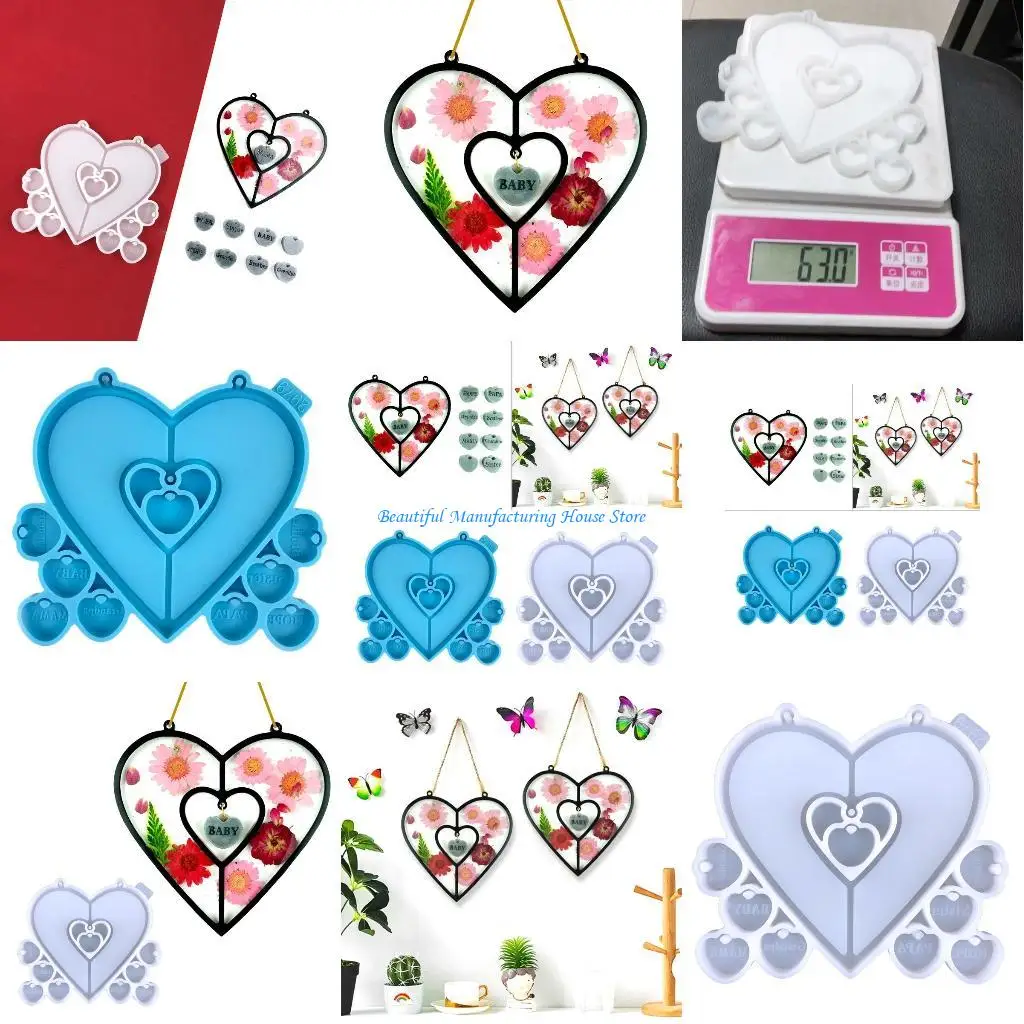 E56A لامعة سيليكون الحب قوالب الحائط عيد الميلاد نافذة العفن DIY الحلي قلادة مجوهرات راتنجات الايبوكسي صياغة قوالب #1