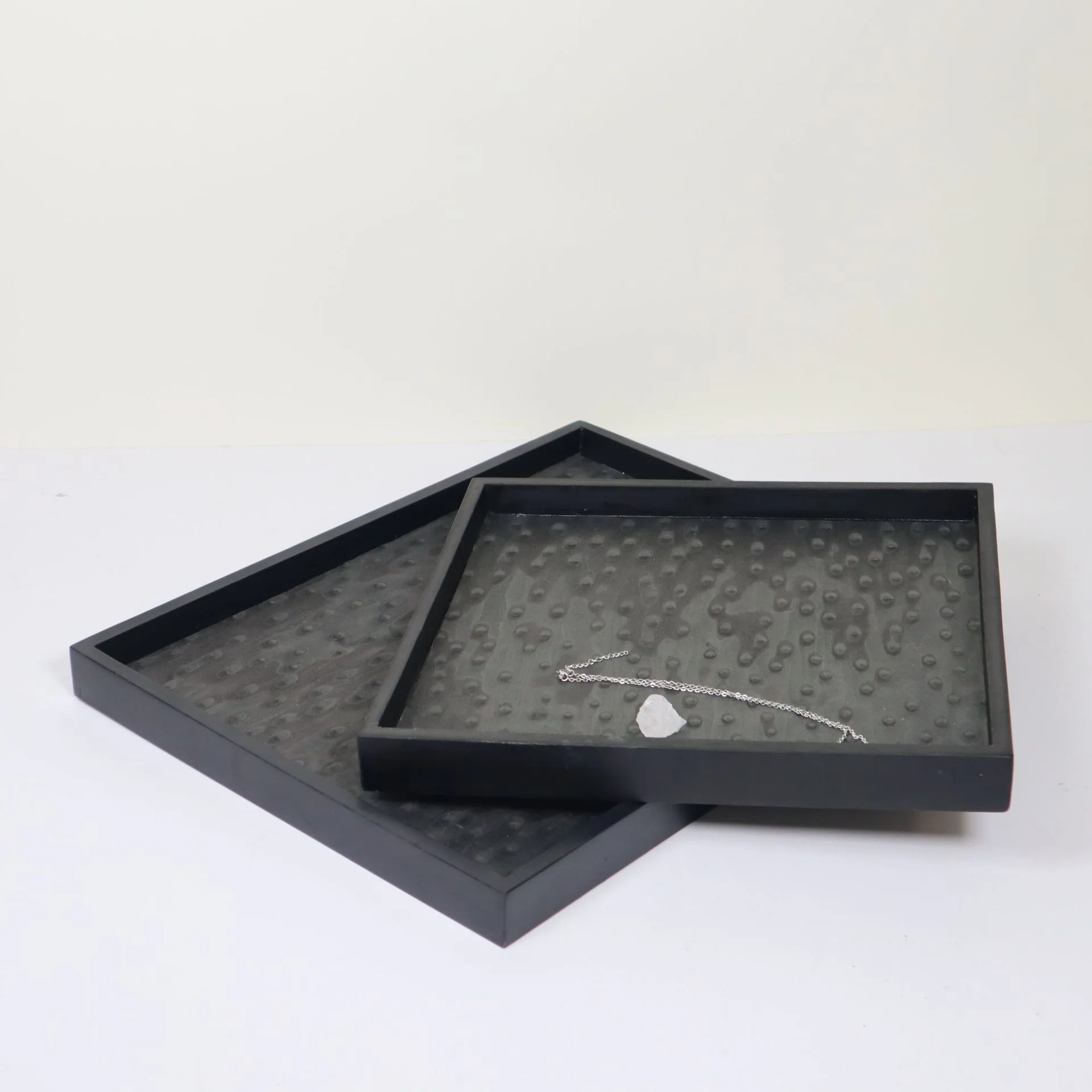 Modern Rectangular Leather Tray Muscle Texture Cosmetic Storage Tray Home Decorations Hotel Party Supplies Original Art Designs