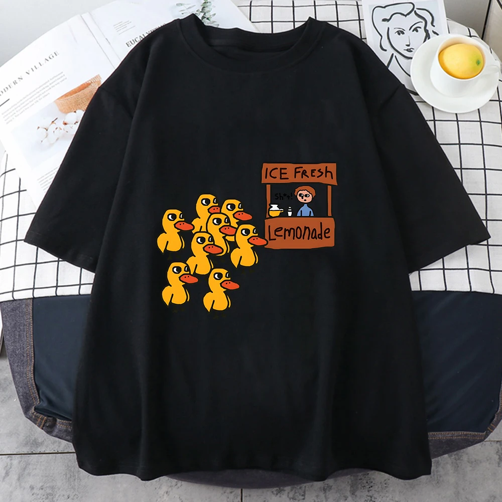 The Duck Song Got Any Grapes Women T-shirt Summer Vintage Tops Cartoon Cute Style Shirts Oversizes Loose Casual Custom Clothes