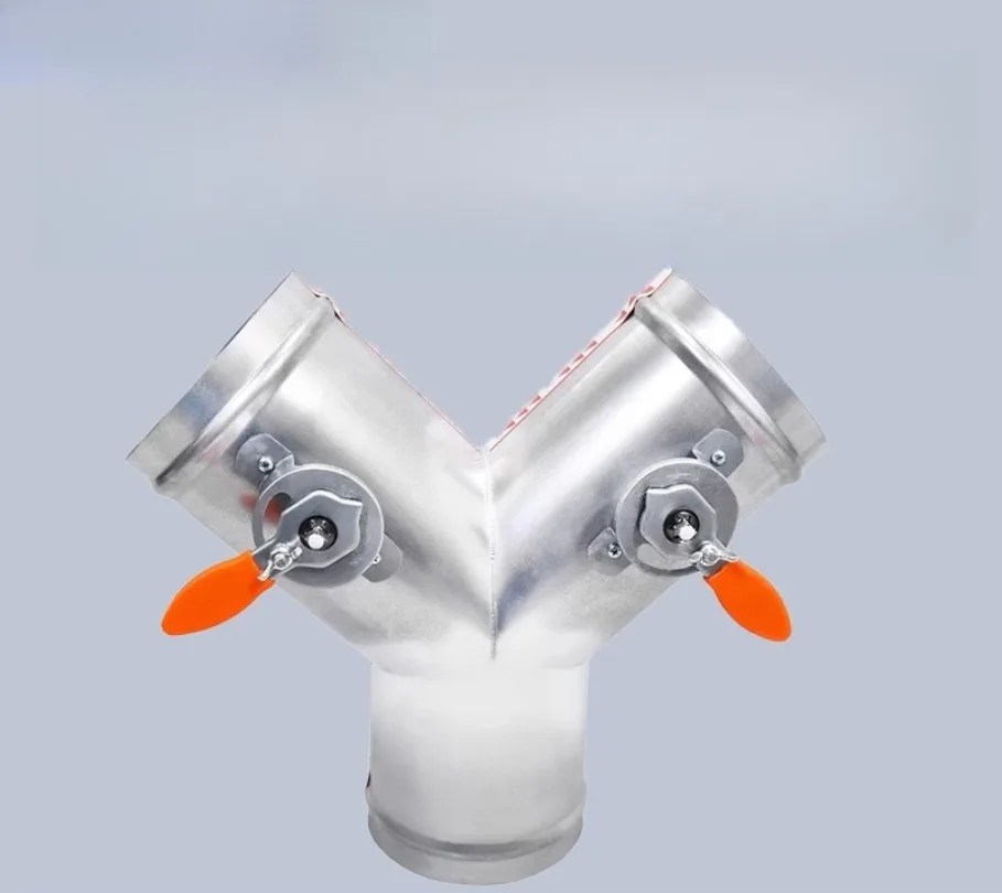 Galvanized Y-type Manual Duct Air Volume Regulating Valve Air Duct Damper Three-way Valve Ventilation Air Volume Control Valve