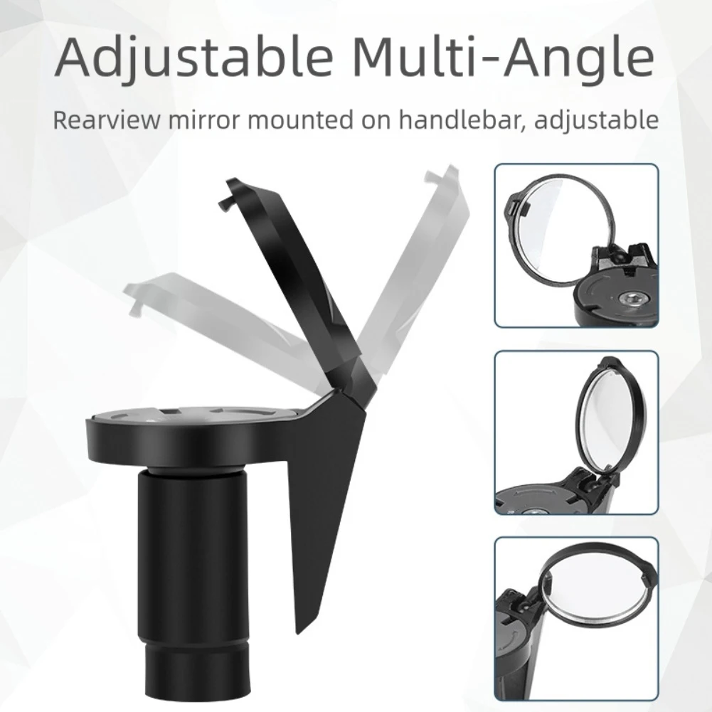 

Bicycle Handlebar End Rearview Mirror - 360° Convex Reflector Design For Road & Mountain Bikes Bar -Plug Style Mirror