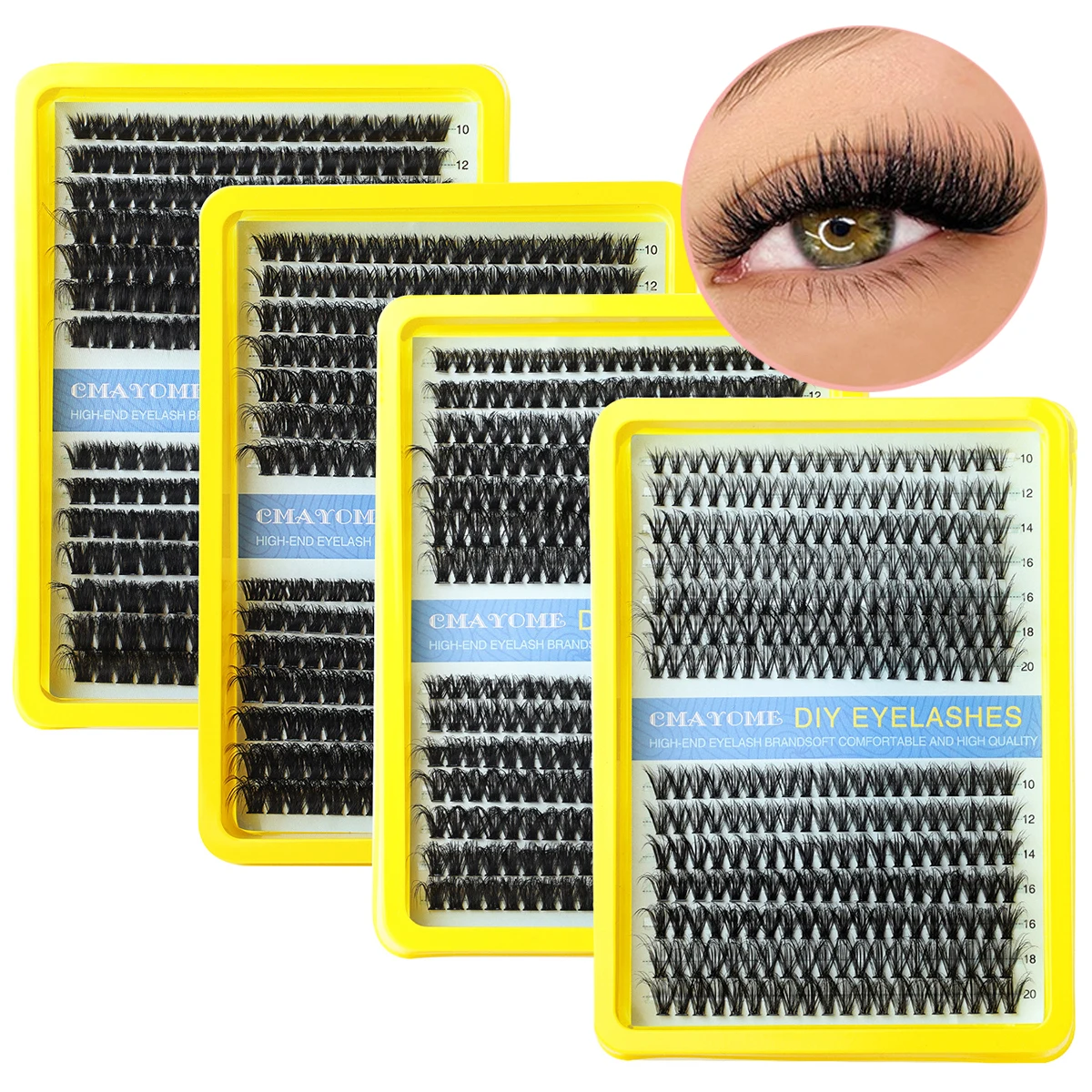 

10 20 30 40 60D Cluster Lashes Kit Fluffy Individual Lashes Volume Mixed Tray Faux Mink Lashes Eyelash Extension Makeup