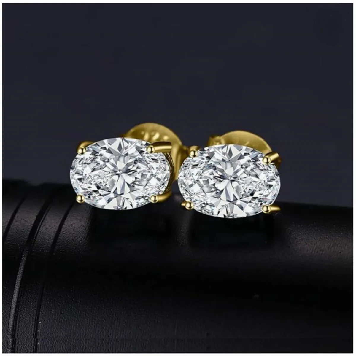 14K الذهب المادي الذهب الحقيقي مختبر نمت الماس IGI 0.5CT البيضاوي الماس وأقراط غرامة مجوهرات مخصصة بالجملة #5