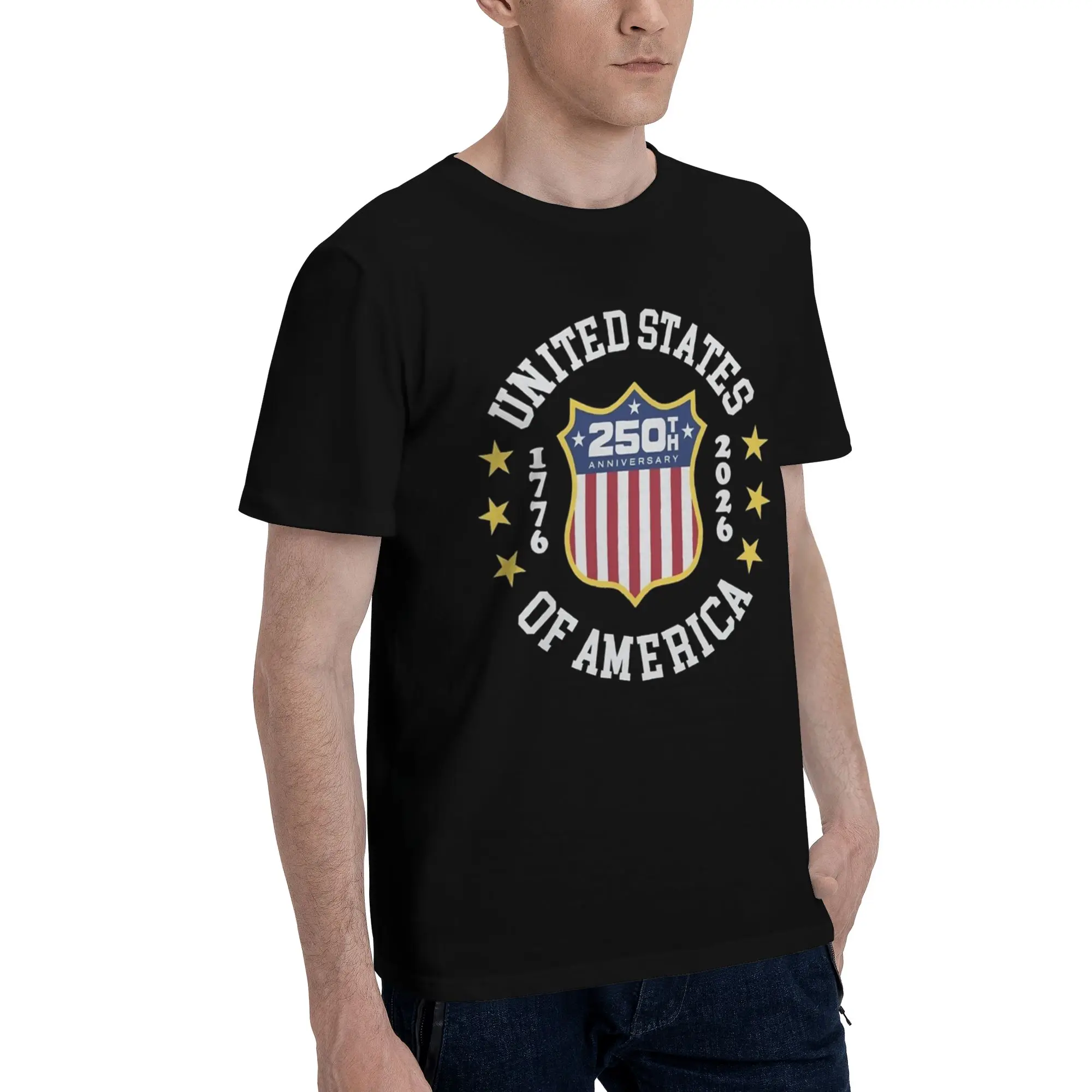 United States of America Men T Shirts USA 1776-2026 250th Leisure Tees Short Sleeve O Neck Cotton Unique Clothing T-Shirt