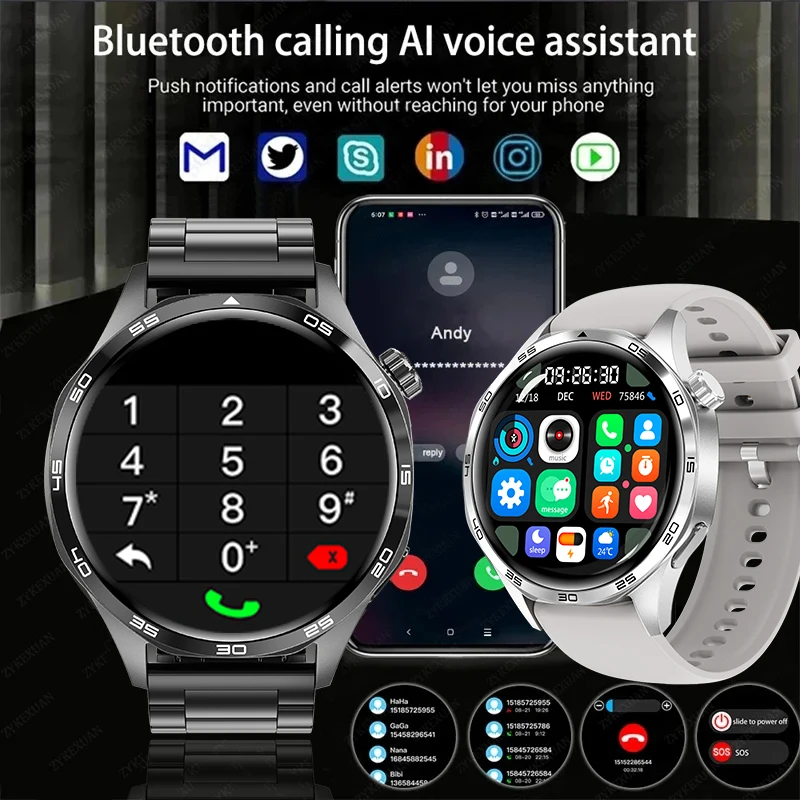 GT5 Pro Bluetooth Call Smart Watch Men For Huawei 1.53 AMOLED Screen Heart Rate Monitor NFC IP68 Waterproof GPS Sport Smartwatch