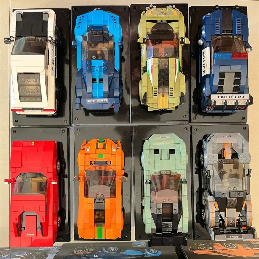 Free Display Box Racing Speed Car INITIAL D Nissan GTR32 AE86 FD3S FC35 Drift Mazda Toyota Technology Building Blocks Bricks Toy