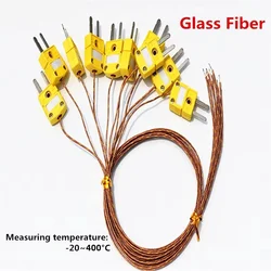 GG-K-30-SLE K Type Thermocouple Temperature Line High Temperature Resistant Glass Fiber Temperature Measurement Line 10Pcs/lot