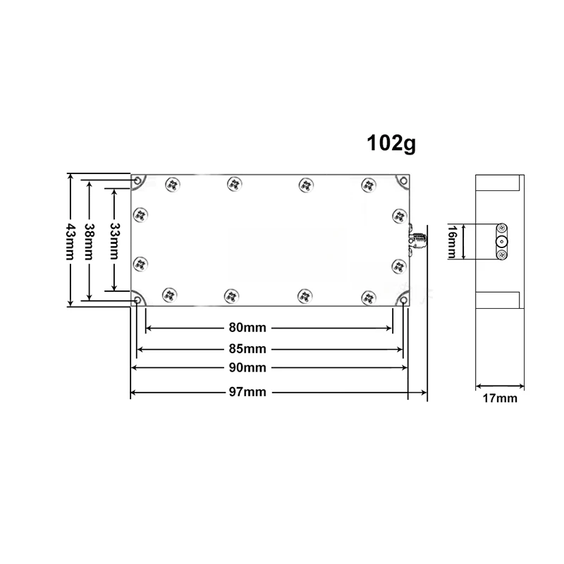 10W RF Power Module 433M/0.8G/0.9G/1.2G/2.4G/5.2G Power Module Customized Frequency